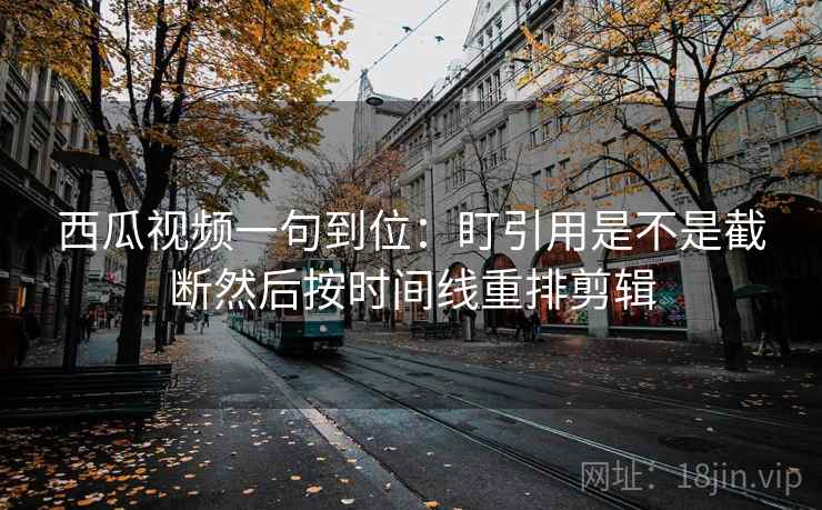 西瓜视频一句到位：盯引用是不是截断然后按时间线重排剪辑  第2张