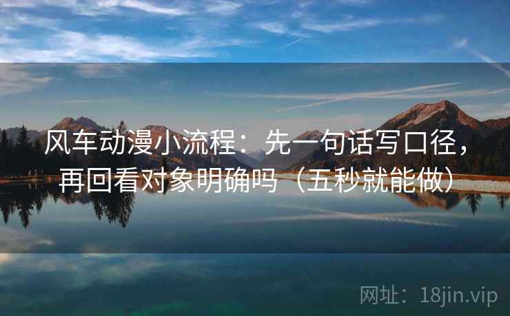 风车动漫小流程：先一句话写口径，再回看对象明确吗（五秒就能做）