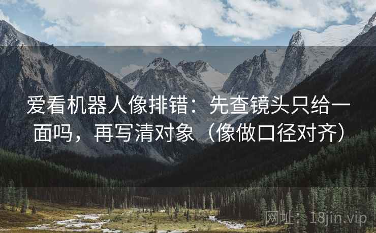 爱看机器人像排错:先查镜头只给一面吗,再写清对象(像做口径对齐)
